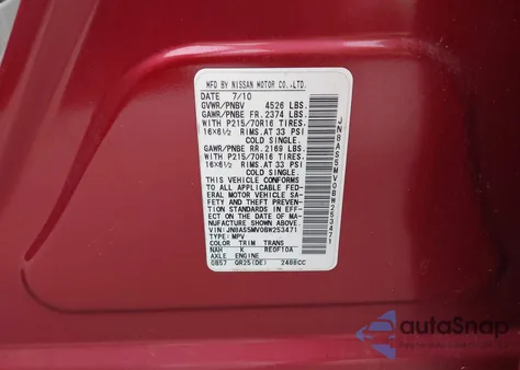 2011 Nissan Rogue S z USA, uszkodzony, nr VIN JN8AS5MV0BW253471